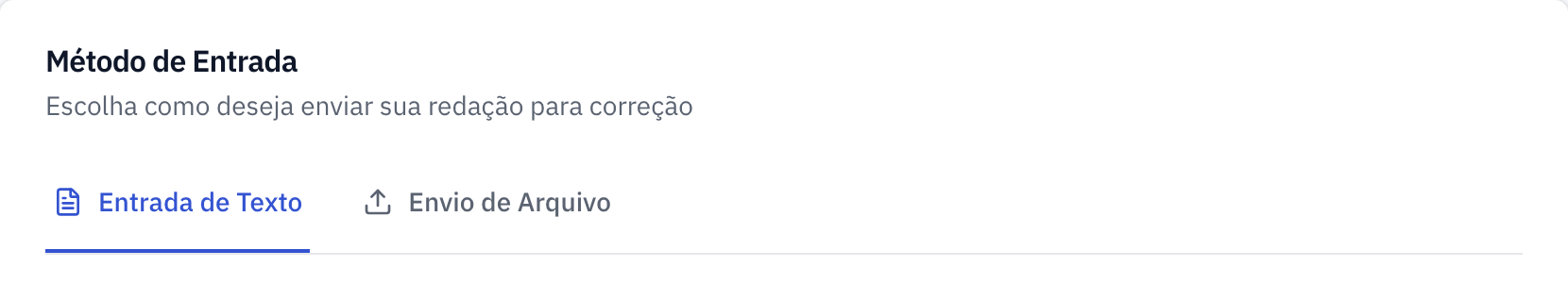Escolha como enviar sua redação