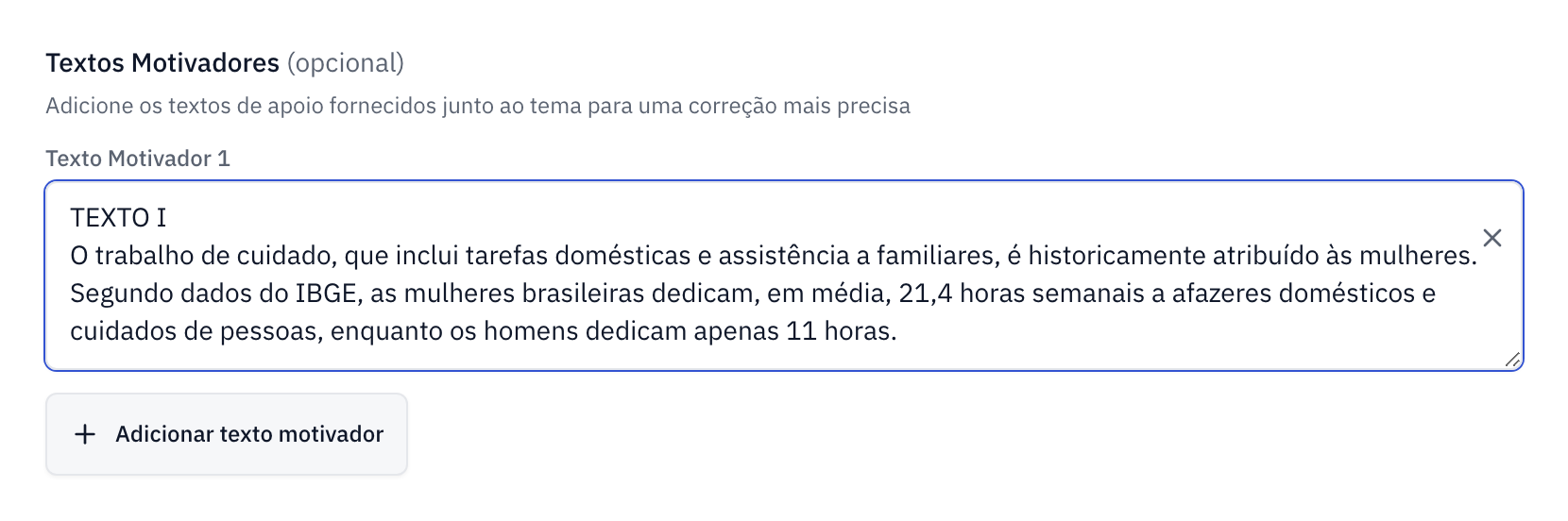Adicione textos de apoio (opcional)